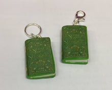 Load image into Gallery viewer, Miniature Book Charm Stitch Marker, Pride and Prejudice, Sense and Sensibility, Jane Austen inspired
