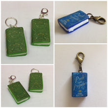 Load image into Gallery viewer, Miniature Book Charm Stitch Marker, Pride and Prejudice, Sense and Sensibility, Jane Austen inspired
