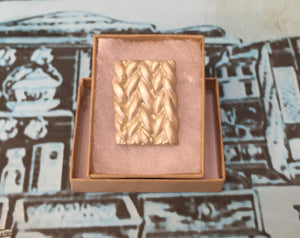 Knitted Effect Clay Brooch