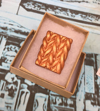 Load image into Gallery viewer, Knitted Effect Clay Brooch
