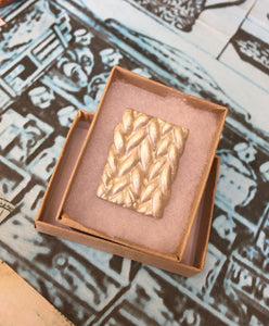 Knitted Effect Clay Brooch