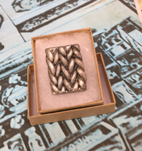 Load image into Gallery viewer, Knitted Effect Clay Brooch
