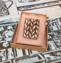 Load image into Gallery viewer, Knitted Effect Clay Brooch
