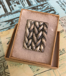 Knitted Effect Clay Brooch