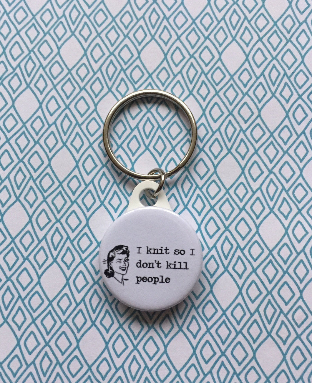 I Knit So I Don't Kill Keyring, 1