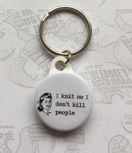 Set of 4 Knitting Themed Pinback Button Badges, 1"/25mm