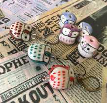Load image into Gallery viewer, Ceramic Owl Stitch Marker
