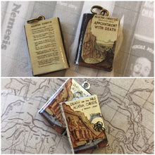 Load image into Gallery viewer, Miniature Book Charm, Hercule Poirot, Agatha Christie inspired
