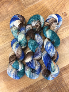 Superwash Merino Single Ply Fingering Yarn, 100g/3.5oz, Victorian Creeper