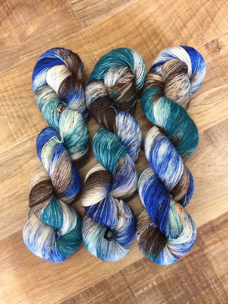 Superwash Merino Single Ply Fingering Yarn, 100g/3.5oz, Victorian Creeper