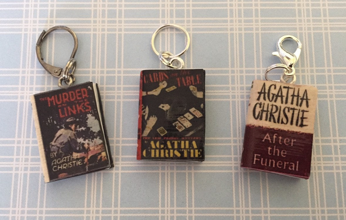 Miniature Book Charm, Hercule Poirot, Agatha Christie inspired