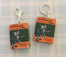 Load image into Gallery viewer, Miniature Book Charm Stitch Marker, The Wizard of Oz, L Frank Baum inspired
