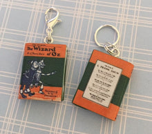 Load image into Gallery viewer, Miniature Book Charm Stitch Marker, The Wizard of Oz, L Frank Baum inspired
