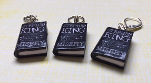 Miniature Book Charm Stitch Marker, Misery, Stephen King inspired