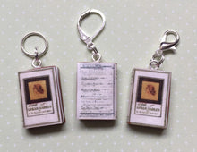 Load image into Gallery viewer, Miniature Book Charm Stitch Marker, Anne of Green Gables, Lucy Maud Montgomery inspired
