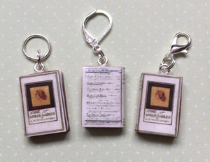 Miniature Book Charm Stitch Marker, Anne of Green Gables, Lucy Maud Montgomery inspired