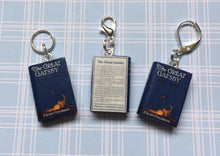 Load image into Gallery viewer, Miniature Book Charm, The Great Gatsby, F Scott Fitzgerald inspired
