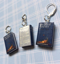 Load image into Gallery viewer, Miniature Book Charm, The Great Gatsby, F Scott Fitzgerald inspired
