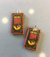 Load image into Gallery viewer, Miniature Book Charm Stitch Marker, 1984, George Orwell inspired
