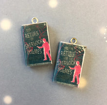 Load image into Gallery viewer, Miniature Book Charm Stitch Marker, Sherlock Holmes, Arthur Conan Doyle inspired
