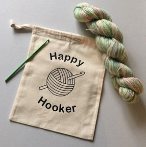 Happy Hooker Cotton Drawstring Tote Bag