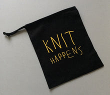 Load image into Gallery viewer, Knit Happens Cotton Drawstring Tote Bag
