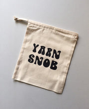 Load image into Gallery viewer, Yarn Snob Cotton Drawstring Tote Bag
