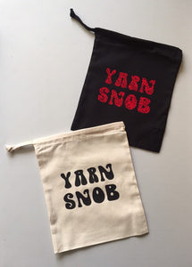 Yarn Snob Cotton Drawstring Tote Bag