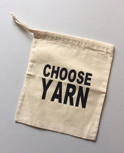 Choose Yarn, Knitting, Crochet, Cotton Drawstring Project Tote Bag