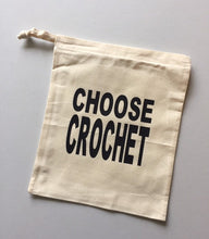 Load image into Gallery viewer, Choose Yarn, Knitting, Crochet, Cotton Drawstring Project Tote Bag
