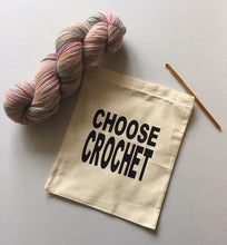 Load image into Gallery viewer, Choose Yarn, Knitting, Crochet, Cotton Drawstring Project Tote Bag
