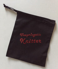 Load image into Gallery viewer, Unapologetic Knitter, Cotton Drawstring Tote Bag
