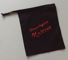 Load image into Gallery viewer, Unapologetic Knitter, Cotton Drawstring Tote Bag
