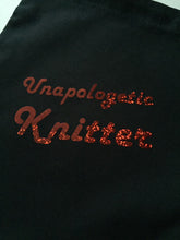 Load image into Gallery viewer, Unapologetic Knitter, Cotton Drawstring Tote Bag
