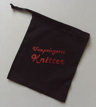 Load image into Gallery viewer, Unapologetic Knitter, Cotton Drawstring Tote Bag
