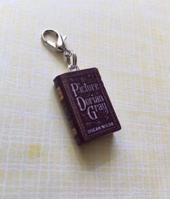 Load image into Gallery viewer, Miniature Book Charm Stitch Marker, The Picture of Dorian Gray, Oscar Wilde inspired
