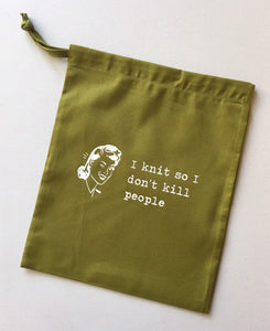 I Crochet So I Don’t Kill People Cotton Drawstring Tote Bag
