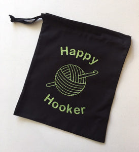 Happy Hooker Cotton Drawstring Tote Bag
