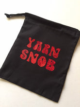 Load image into Gallery viewer, Yarn Snob Cotton Drawstring Tote Bag
