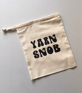 Yarn Snob Cotton Drawstring Tote Bag