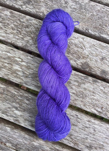 Superwash Merino Single Ply Fingering Yarn, 100g/3.5oz, Serendipity, Hyacinth Purple, Semi Solid