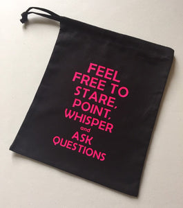 Feel Free to Stare Cotton Drawstring Project Tote Bag