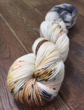 Load image into Gallery viewer, Superwash Merino Nylon Titanium Sock Yarn, 100g/3.5oz, Meetings Have Biscuits
