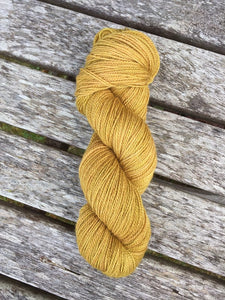 Non Superwash, No Nylon Corriedale Sock Yarn, 100g/3.5oz, Gold Rush