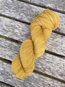 Non Superwash, No Nylon Corriedale Sock Yarn, 100g/3.5oz, Gold Rush