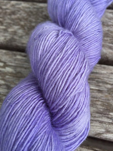 Superwash Merino Single Ply Fingering Yarn, 100g/3.5oz, Lady Susan, Lilac, Semi Solid
