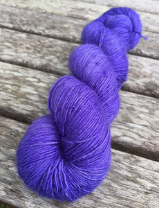 Superwash Merino Single Ply Fingering Yarn, 100g/3.5oz, Serendipity, Hyacinth Purple, Semi Solid