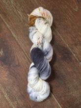Load image into Gallery viewer, Superwash Merino Nylon Titanium Sock Yarn, 100g/3.5oz, Meetings Have Biscuits
