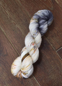 Superwash Merino Nylon Titanium Sock Yarn, 100g/3.5oz, Meetings Have Biscuits
