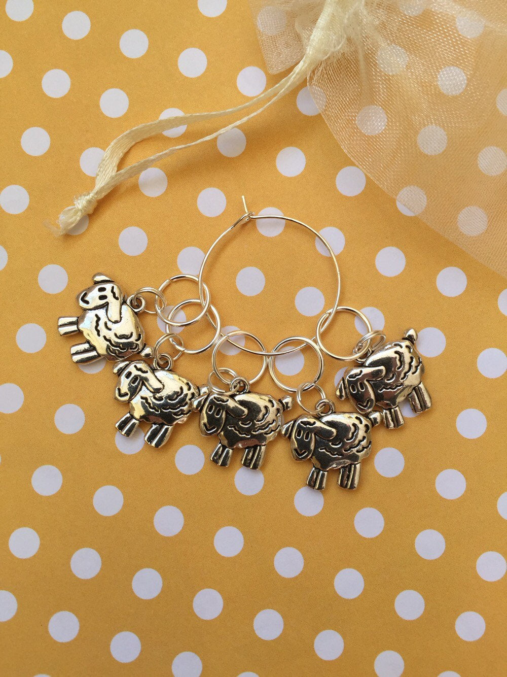 Set of 5 Sheep Stitch Markers